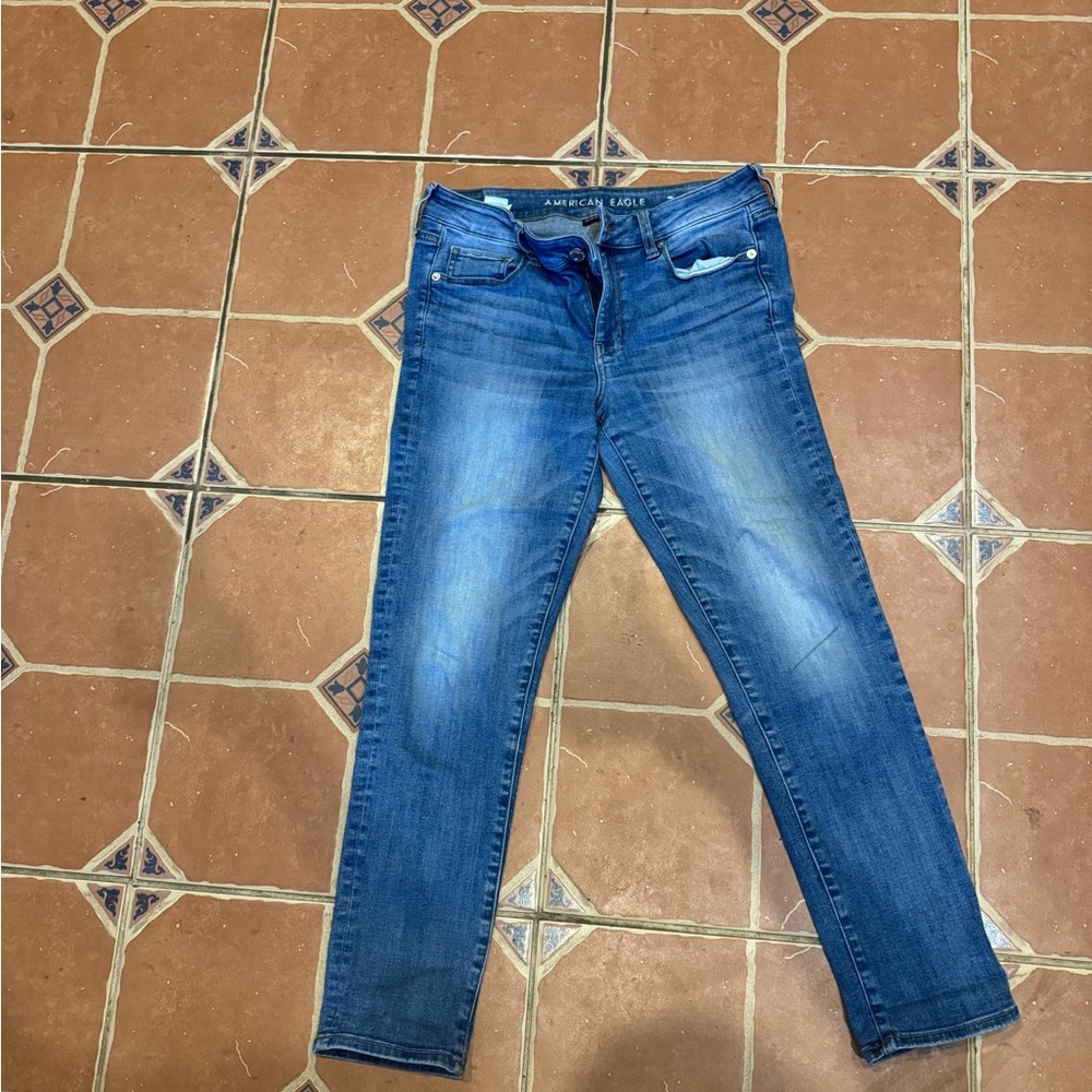 American Eagle Outfitters Women's Dark Blue Skinny Jeans